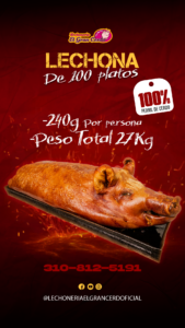LECHONA para 100 personas