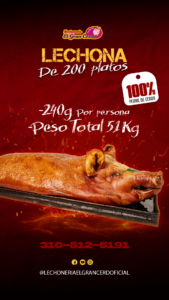 LECHONA para 200 personas