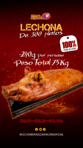 LECHONA para 300 personas