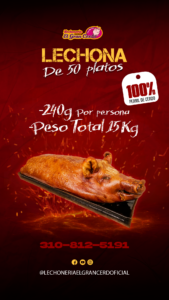 LECHONA para 50 personas