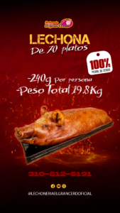 LECHONA para 70 personas