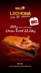 LECHONA para 80 personas