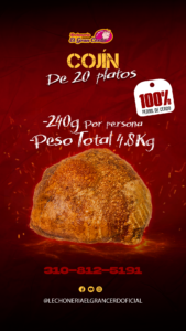 COJÍN DE LECHONA para 20 personas