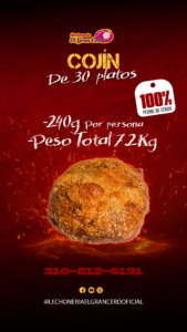 COJÍN DE LECHONA para 30 personas